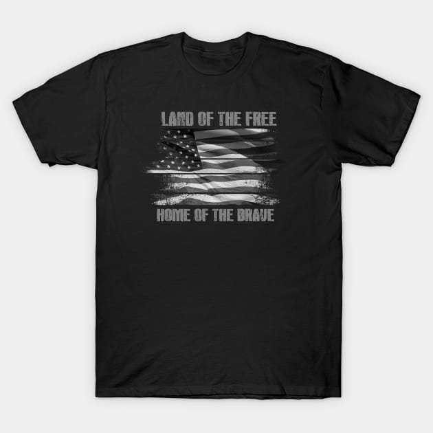 Land Of The Free Home Of The Brave T-Shirt by Bones Be Homes